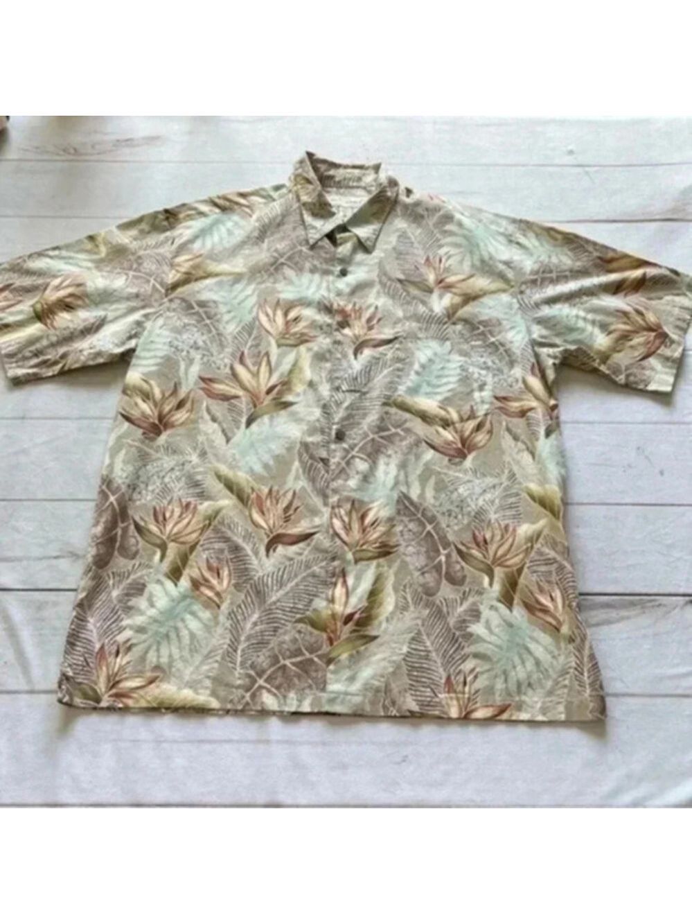 Tori Richard Honolulu Mens Tropical Aloha Short Sleeve Shirt Size L Vint…